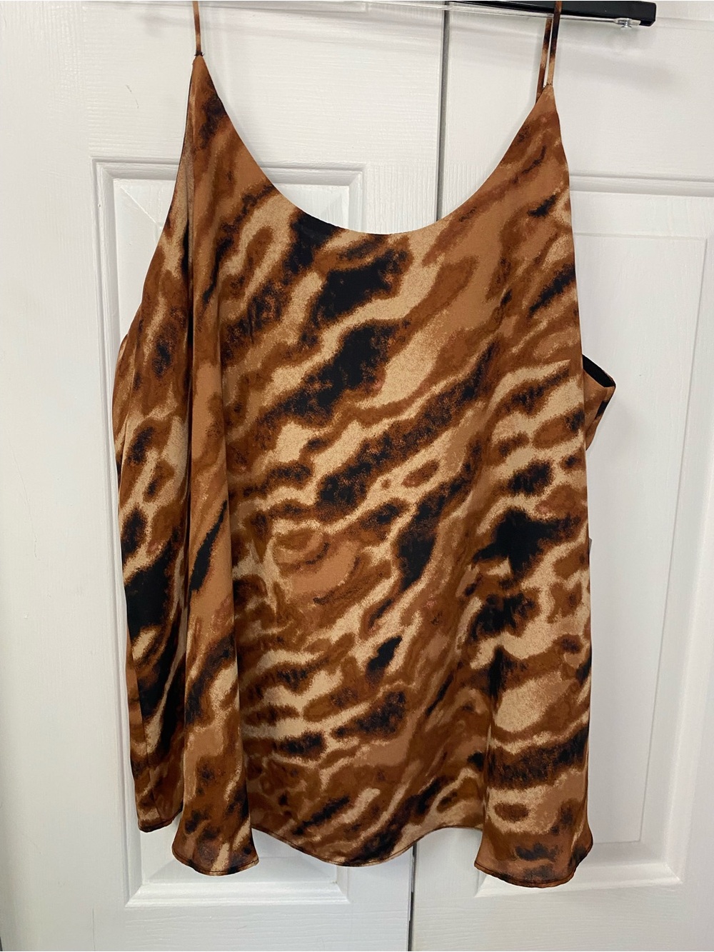 Bar III Brown and Black Animal Print Satin Cami